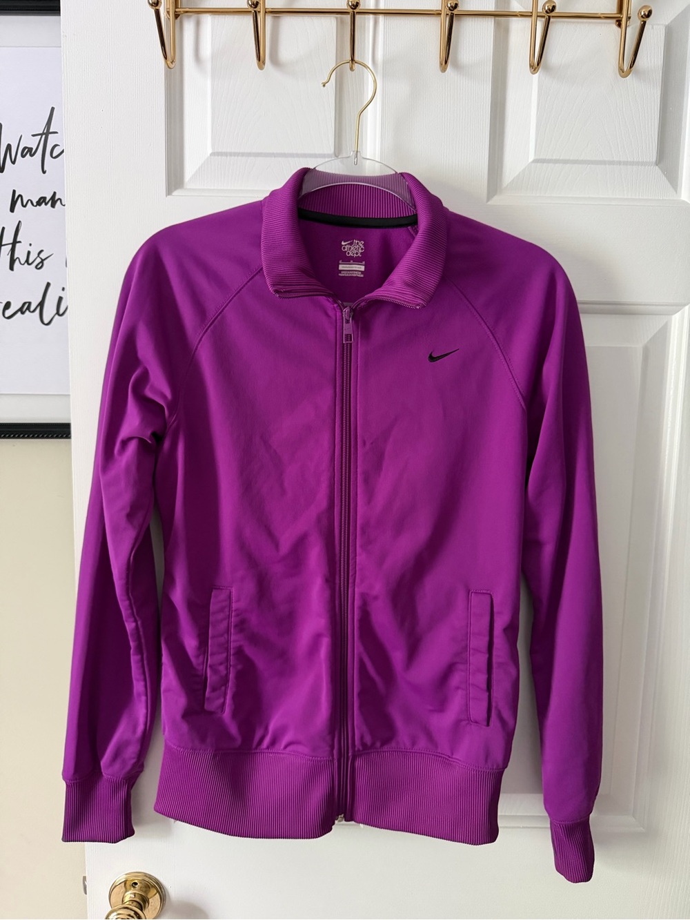 Nike Women's Magenta Zip-Up Bomber Jacket